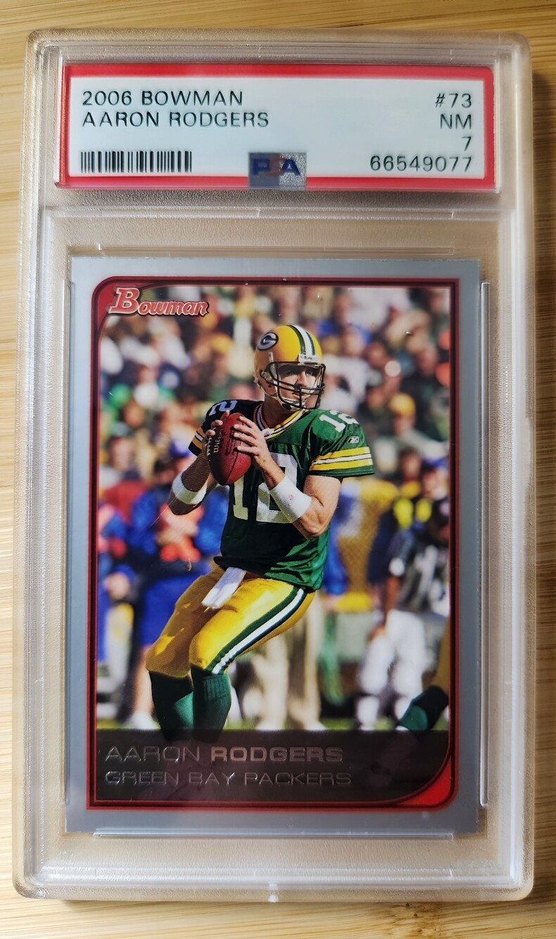 Topps 2006 Bowman Aaron Rodgers #73 PSA 7 Graded Base Green Bay Packers